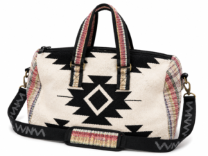 Black & White Tribal Weekender Duffel Bag – Handmade Travel Tote