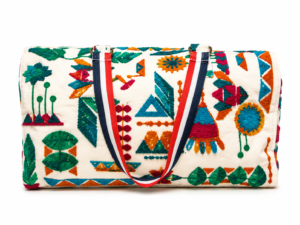 Handcrafted Embroidered Weekender Duffel Bag – Artisan Travel Bag