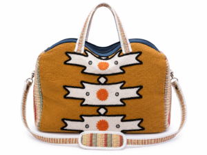 Mustard Yellow Boho Appliqué Weekender Travel Bag