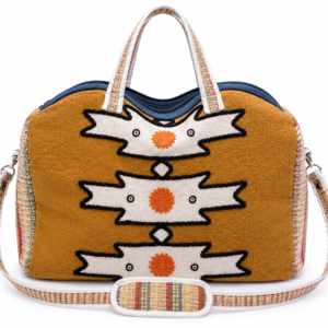 Mustard Yellow Boho Appliqué Weekender Travel Bag