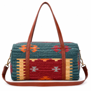 Heritage Woven Tribal Weekender Duffel with Shoulder Strap