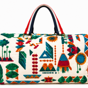 Artisan Embroidered Weekender Duffel with Vibrant Folk Motifs