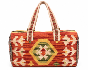 Rust Tribal Kilim Pattern Weekender Duffel Travel Bag