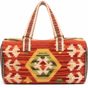 Rust Tribal Kilim Pattern Weekender Duffel Travel Bag