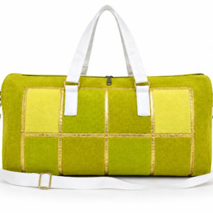 Lime Green Metallic Panel Weekender Duffel Travel Bag