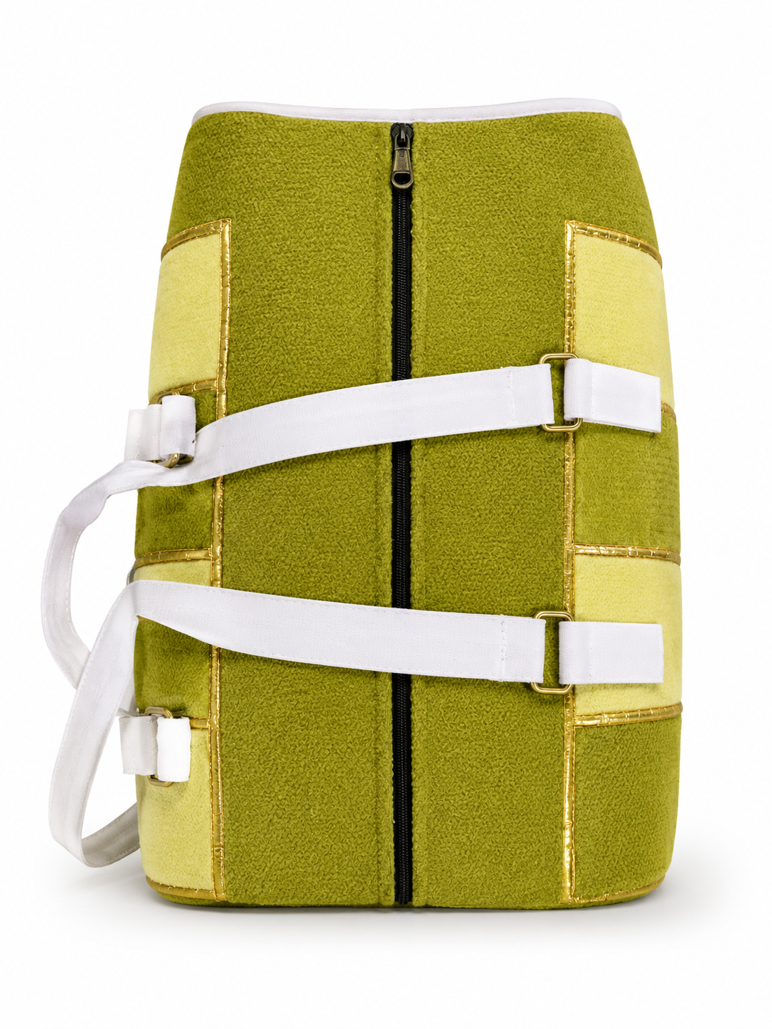 Lime Green Metallic Panel Weekender Duffel Travel Bag - Image 4