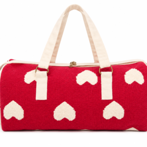 Red Heart Pattern Weekender Duffel Travel Bag with Strap