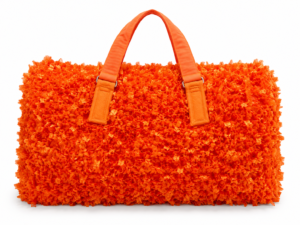 Vibrant Orange Textured Statement Weekender Travel Duffle Bag