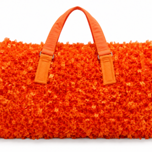 Vibrant Orange Textured Statement Weekender Travel Duffle Bag