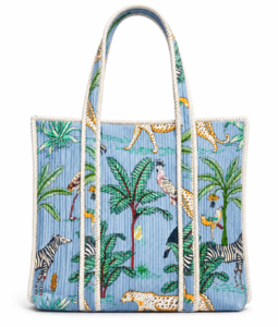 Sky Safari Quilted Wildlife Print Tote Bag for Everyday Carry