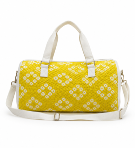 Golden Daisy Pattern Weekender Duffel Bag with Shoulder Strap