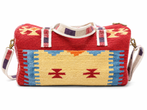 Heritage Kilim Pattern Travel Duffel Bag with Shoulder Strap