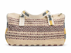 Bohemian Woven Pattern Weekender Duffel Bag with Shoulder Strap