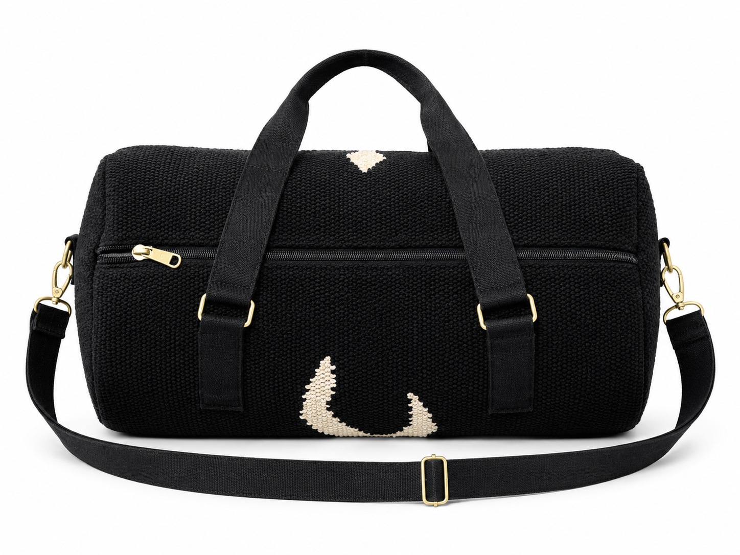 Midnight Nun Symbol Travel Duffel Bag with Shoulder Strap - Image 3